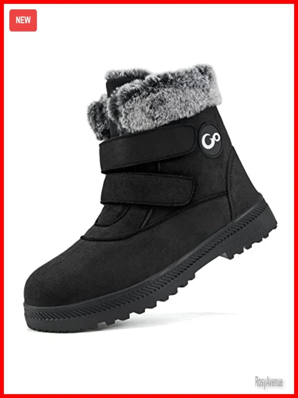 womens snow boots warm fur lined ankle booties non-slip outdoor walking shoes